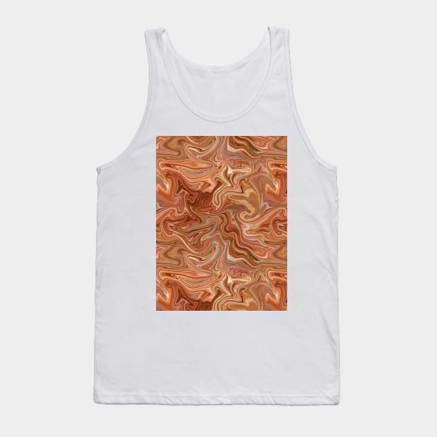 Orange Silk Marble - Digital Liquid Paint Tank Top by GenAumonier